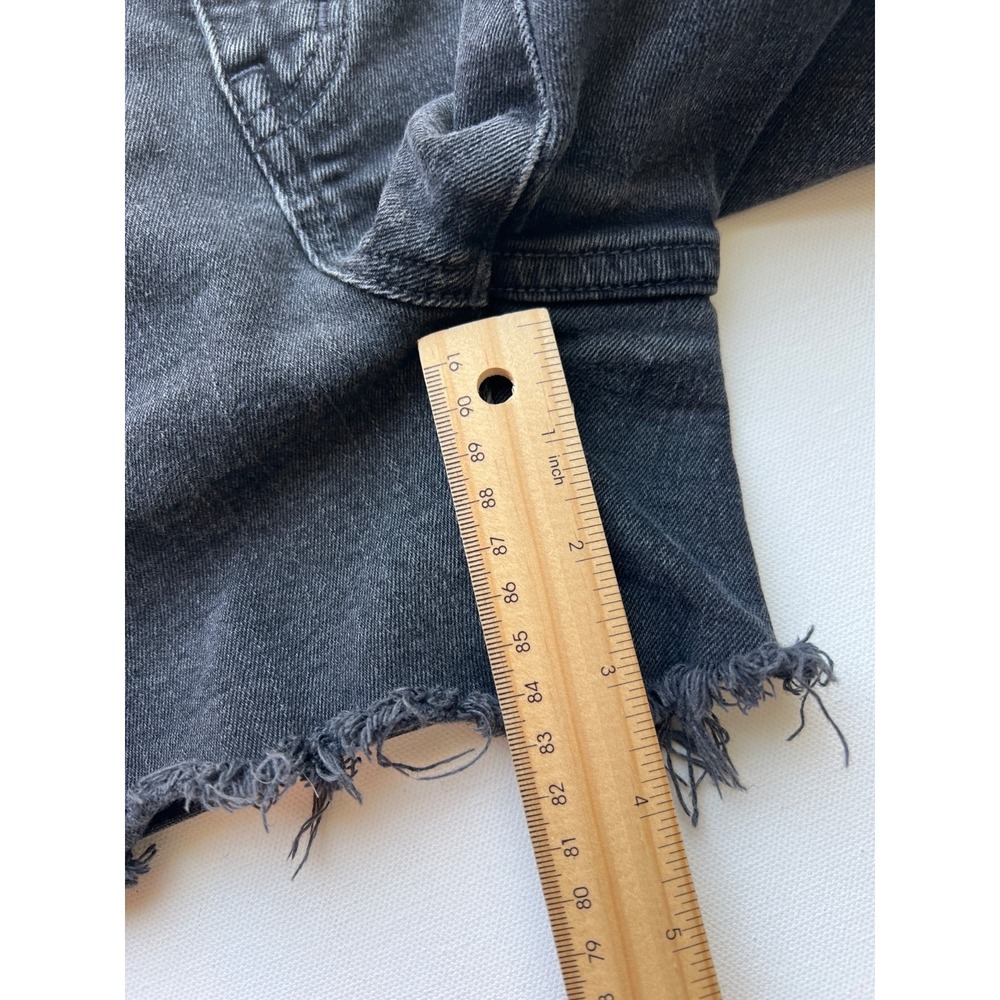 Madewell Shorts Womens 26 Faded Black Denim High Rise Cut Off Stretch Cotton - Picture 5 of 11